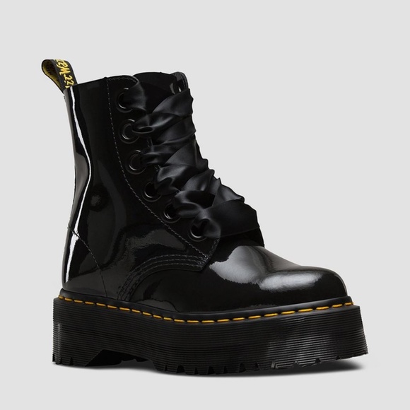 Dr. Martens Shoes - Dr. Martens Women's Molly Quad Platform 6-Eye Black Patent Leather US 7 RARE!!!